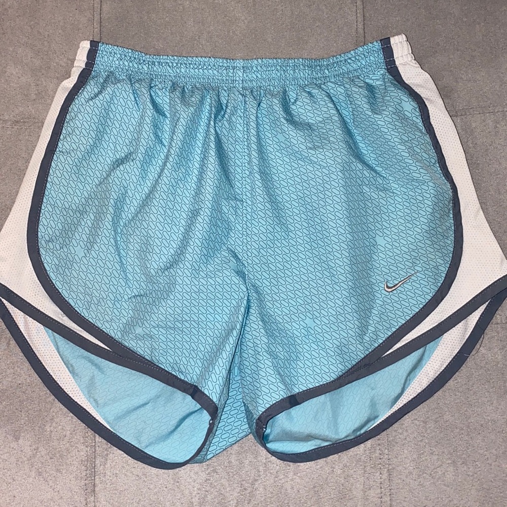 Blue and grey Nike dri-fit athletic shorts